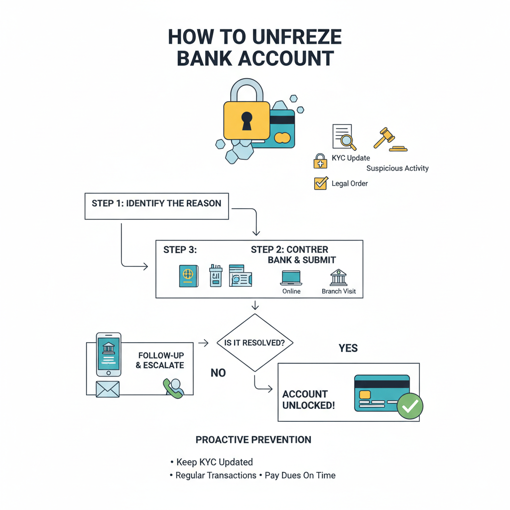 how to unfreeze bank account