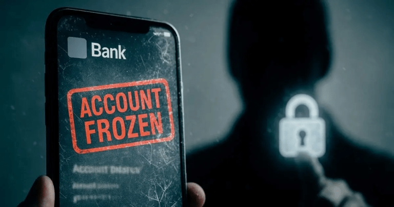 withdraw money from frozen bank account