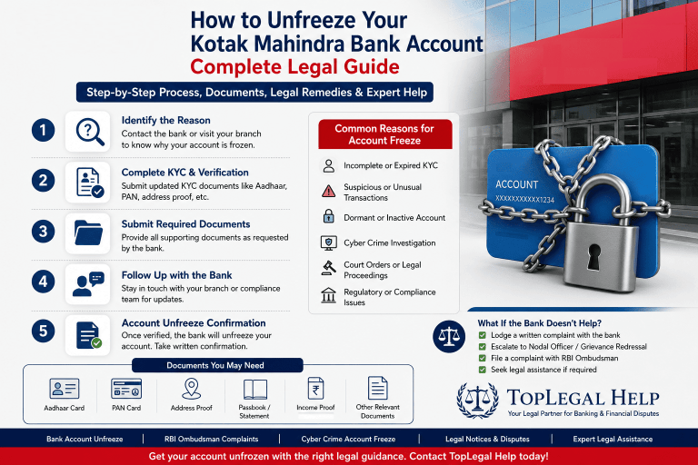 Unfreeze Kotak Mahindra Bank Account